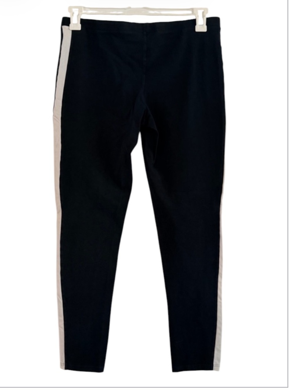 Express Black Leggings White Side Stripe Tuxedo Ankle Size L
